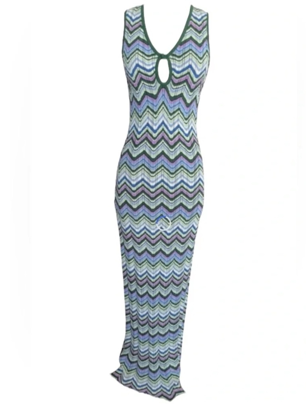 Torn by Ronny Kobo  Chevron Striped Knit Maxi Dress
